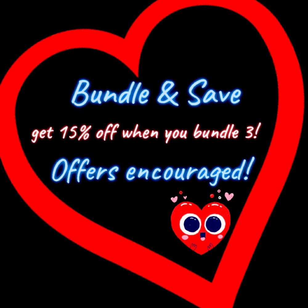Bundle any 3 of my items!!! & Save 15%
